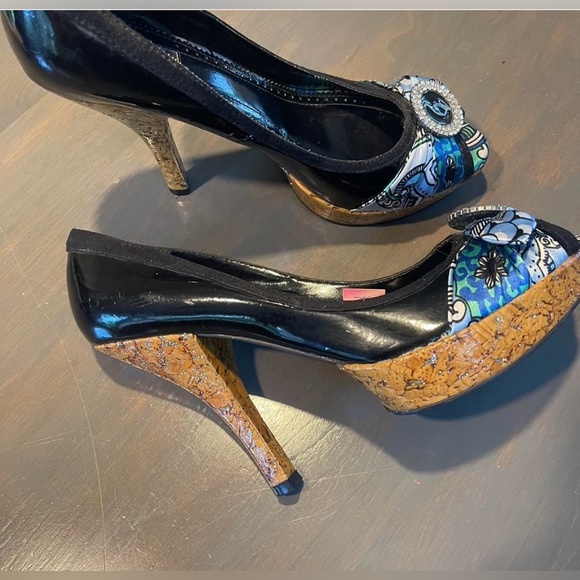 Baby Phat Black and Blue Embellished Heels - Picture 7 of 7